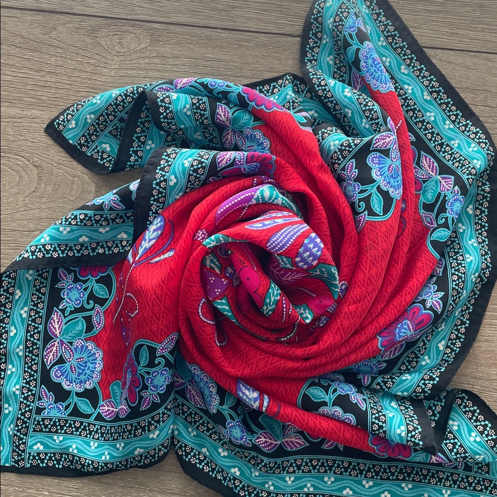 Vintage Liz Claiborne Silk Floral Scarf